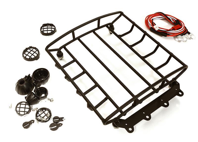 C24338 T14 Realistic 1/10 Scale Metal Luggage Tray with 4 LED Adj. Spot Light 137x117mm - Image 1