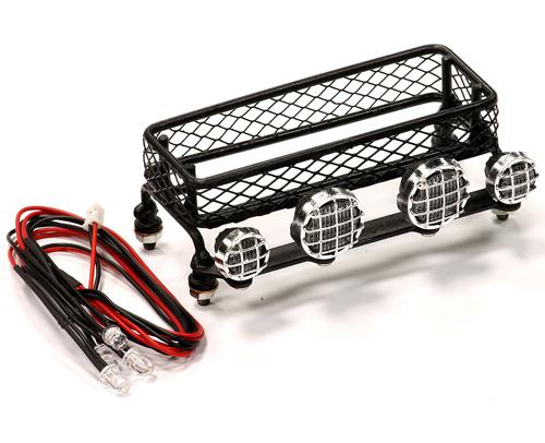 C24342 T18 Realistic 1/10 Scale Metal Luggage Tray with 4 LED Adj. Spot Light 62x108mm - Image 1