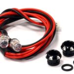 Billet Machined Alloy LED Holder Set 5mm Size + (2) White LED Light