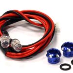 Billet Machined Alloy LED Holder Set 5mm Size + (2) White LED Light