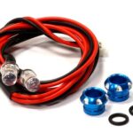 Billet Machined Alloy LED Holder Set 5mm Size + (2) White LED Light