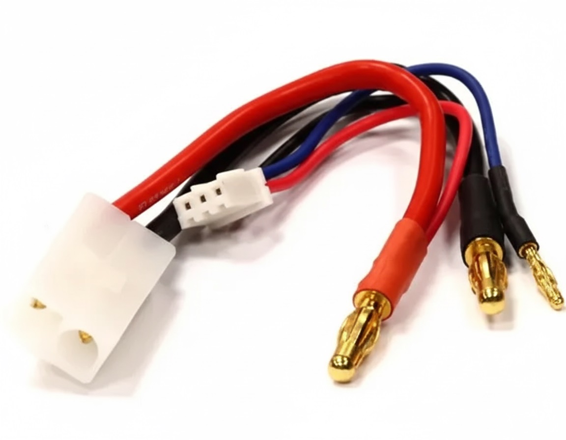 C24430 Charge Wire Cable for Tamiya Type Plug w/ JST-XH Type 2S LiPo Balance Port 100mm - Image 1