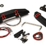 Realistic 1/10 F&R Bumper Set with LED(4) & Towing Hooks for SCX-10