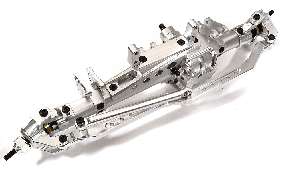 C24450SILVER Billet Machined Complete Front Axle Assembly for Axial 1/10 Wraith 2.2 - Image 1