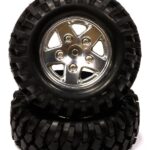 Billet Machined S5 Spoke 1.9 Size Wheel w/All Terrain T2 Tires for Scale Crawler