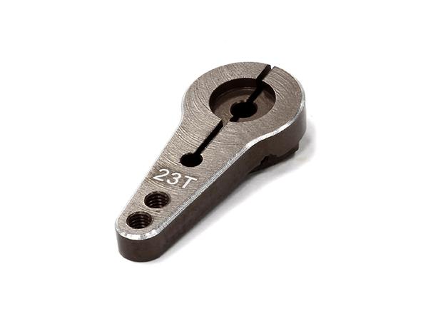 C24485GUN Billet Machined Single Sided Servo Horn 23T for KO & JR Servo (r=20, 24mm Holes) - Image 1