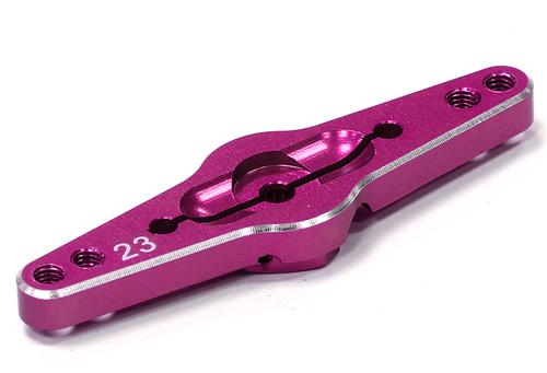 C24488PURPLE Billet Machined Double Sided Servo Horn 23T for KO & JR Servo (r=20, 24mm Holes) - Image 1