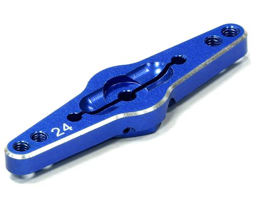 C24489BLUE Billet Machined Double Sided Servo Horn 24T for Hitec Servo (r=20, 24mm Holes) - Image 1