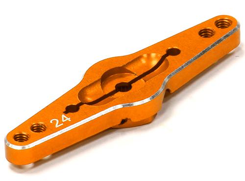 C24489ORANGE Billet Machined Double Sided Servo Horn 24T for Hitec Servo (r=20, 24mm Holes) - Image 1