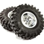 Billet Machined H3 Spoke 1.9 Wheel & Tire Set (2) for Scale Crawler (O.D.=95mm)