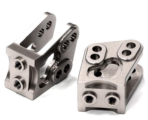 C24531SILVER Machined Alloy T4 Lower Suspension Link Mount (2) for Axial Wraith 2.2 AX80070 - Image 1