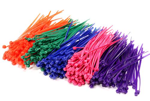 C24545COLOR Mixed Color Plastic Tie Wrap / Cable Tie (500) Small Size - Image 1