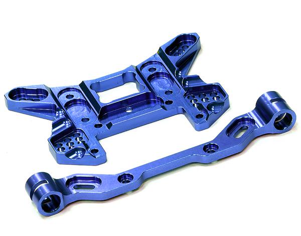 C24647BLUE Billet Machined Rear Shock Tower for HPI 1/8 Apache SC & C1 Flux - Image 1
