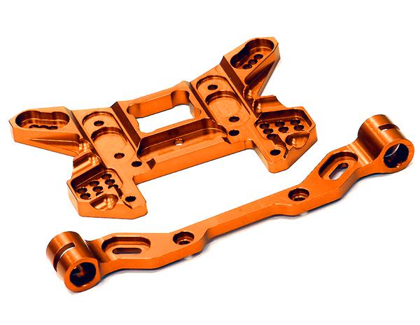 C24647ORANGE Billet Machined Rear Shock Tower for HPI 1/8 Apache SC & C1 Flux - Image 1