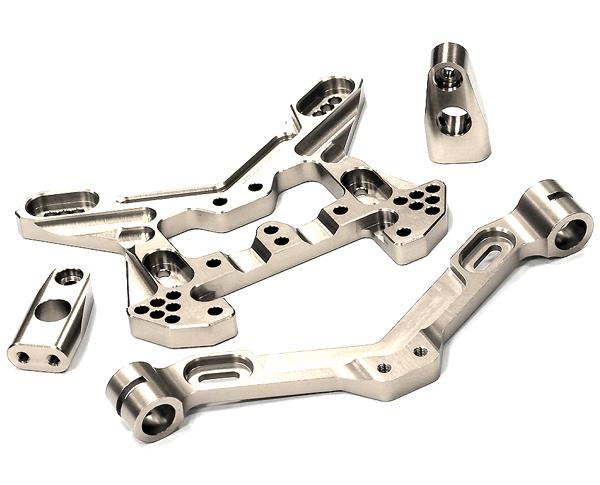 C24648SILVER Billet Machined Front Shock Tower for HPI 1/8 Apache SC Flux - Image 1