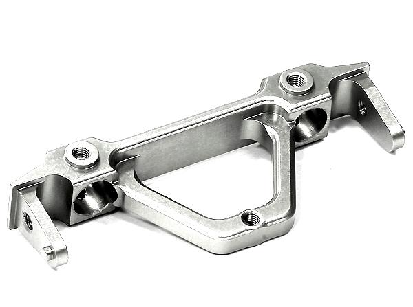 C24650SILVER Billet Machined Alloy Rear Bumper Mount for Axial SCX-10, Dingo, Honcho AX80046E - Image 1