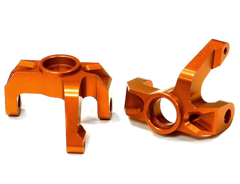 C24685ORANGE Billet Machined Steering Knuckles for HPI 1/8 Apache SC & C1 Flux - Image 1