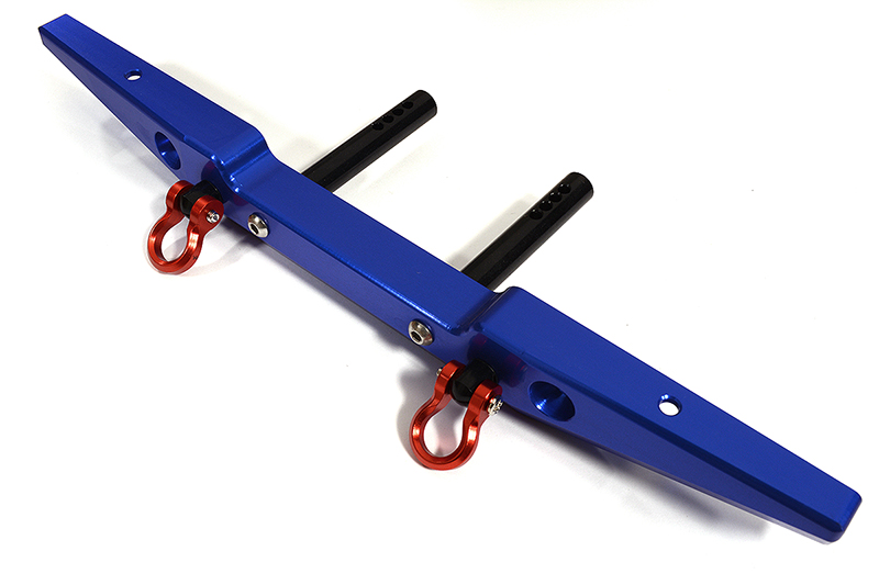 C24688BLUE Billet Machined Alloy Rear Bumper for Axial SCX-10, Dingo, Honcho AX80039B - Image 1