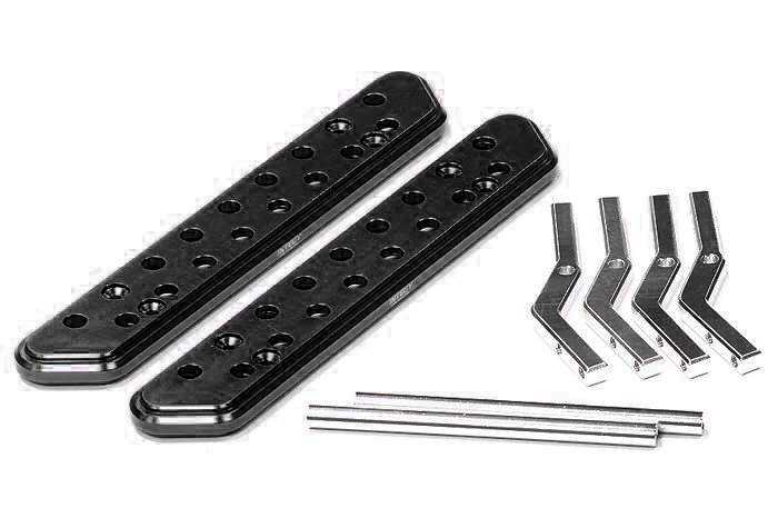 C24693BLACK Machined Side Step Running Board (2) for Axial SCX-10, Dingo & Honcho AX80041 - Image 1