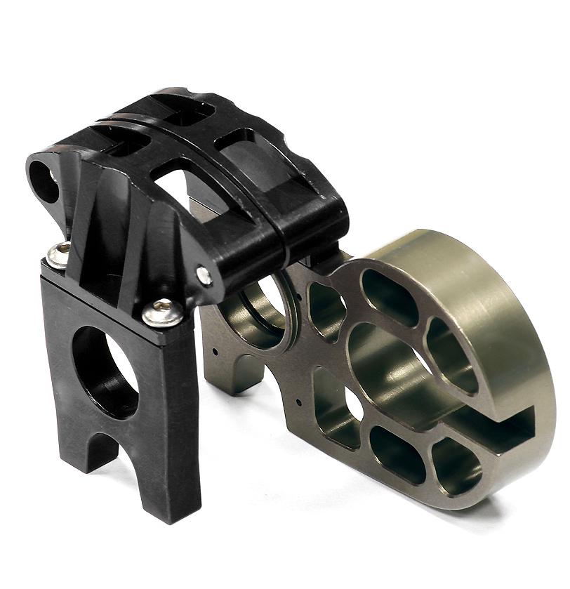 C24694BLACK Billet Machined Center Motor Mount for Axial 1/10 EXO Off-Road - Image 1