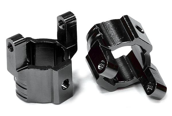 C24709BLACK HD Billet Machined Alloy Caster Blocks for Axial SCX-10, Honcho & Dingo AX80012 - Image 1