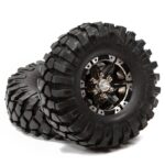 Billet Machined 6 Spoke XQ 1.9 Wheel & Tire (2) for Scale Crawler (O.D.=110mm)