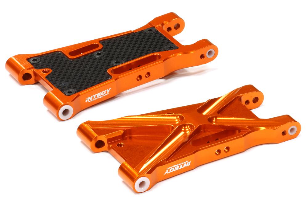 C24847ORANGE Billet Machined Front Lower Suspension Arm for HPI 1/8 Apache SC & C1 Flux - Image 1