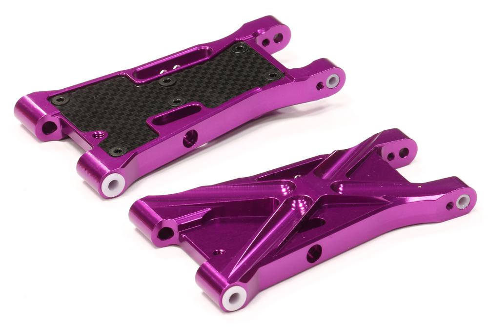 C24847PURPLE Billet Machined Front Lower Suspension Arm for HPI 1/8 Apache SC & C1 Flux - Image 1