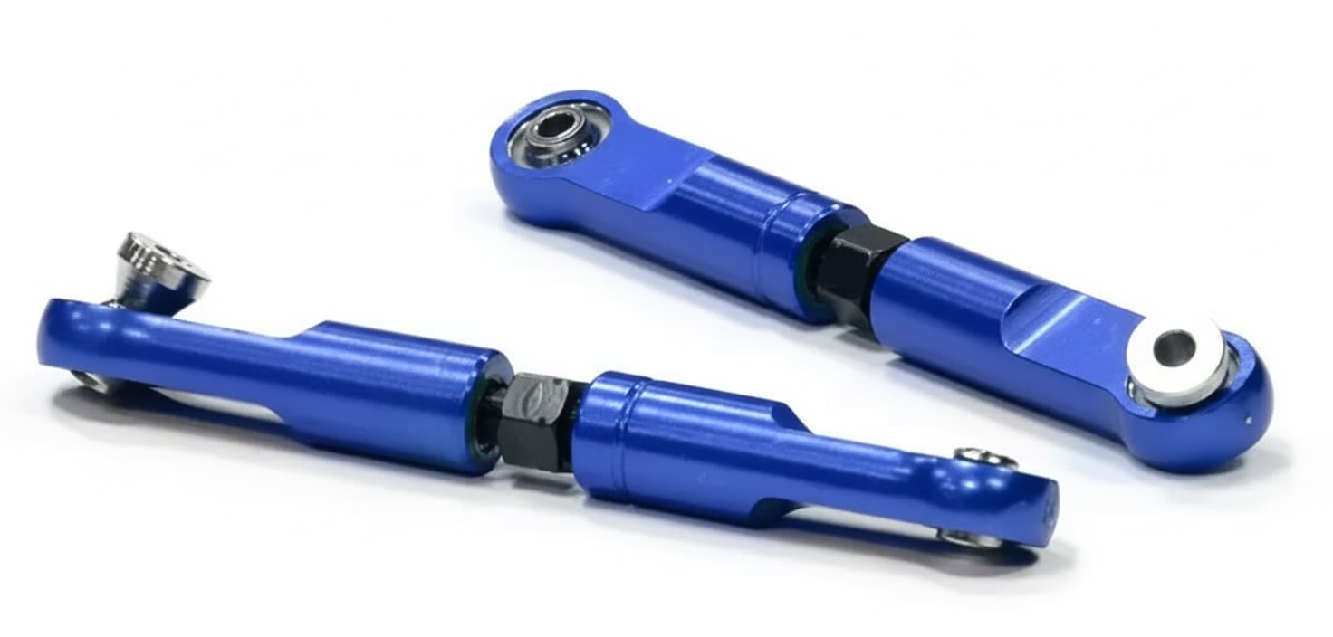 C24848BLUE Billet Machined Front Upper Suspension Arms for HPI 1/8 Apache SC & C1 Flux - Image 1