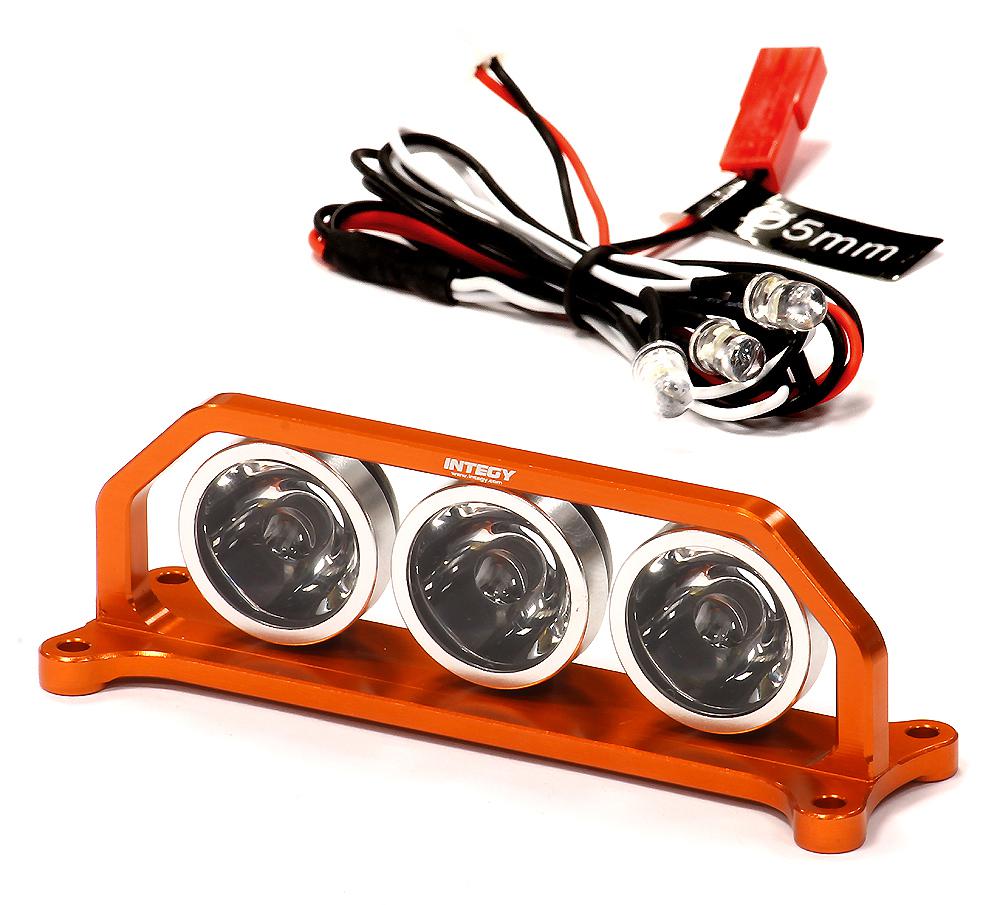 C24861ORANGE Billet Machined T4 Realistic Roof Top Spot White LED (3) Light Set - Image 1