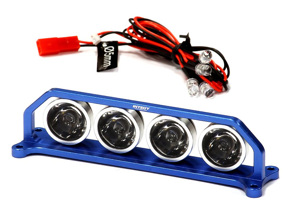 C24862BLUE Billet Machined T4 Realistic Roof Top Spot White LED (4) Light Set - Image 1