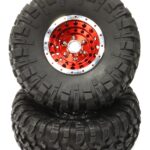 Billet Machined X4 Spoke 2.2 Wheel & Tire Set (2) for Rock Crawler (O.D.=132mm)