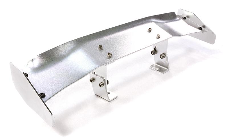 C24896SILVER V2 Realistic 1/10 Size Aluminum Rear Wing 165mm Width - Image 1