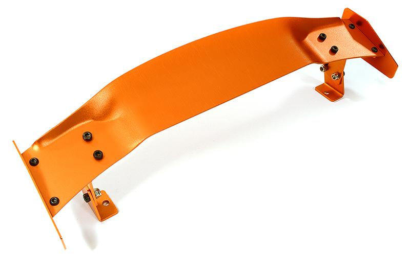 C24897ORANGE V2 Realistic 1/10 Size Aluminum Rear Wing 185mm Width - Image 1