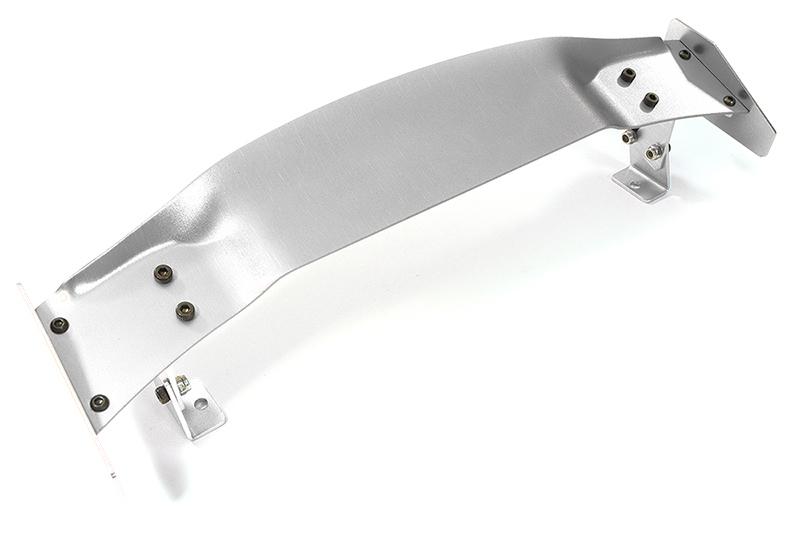 C24897SILVER V2 Realistic 1/10 Size Aluminum Rear Wing 185mm Width - Image 1