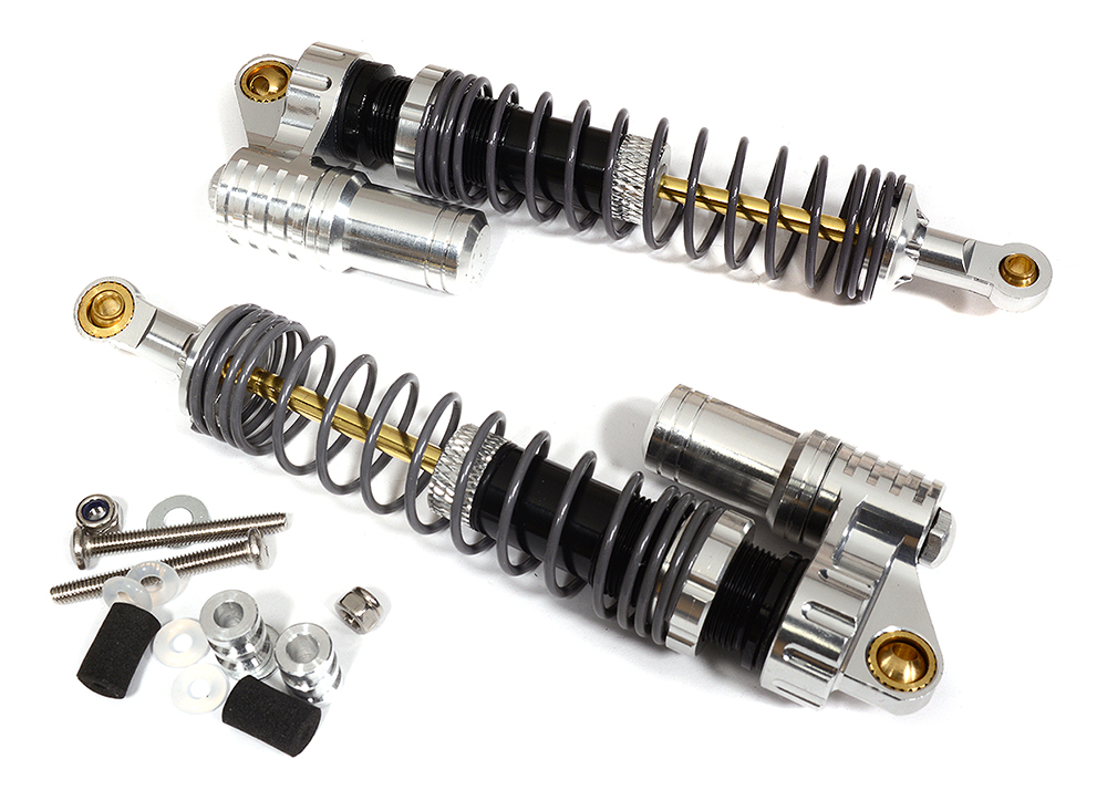 C24950SILVER V3 Billet Machined T3 Piggyback Shock for SCX-10, Dingo, Honcho & Jeep (L=110mm) - Image 1