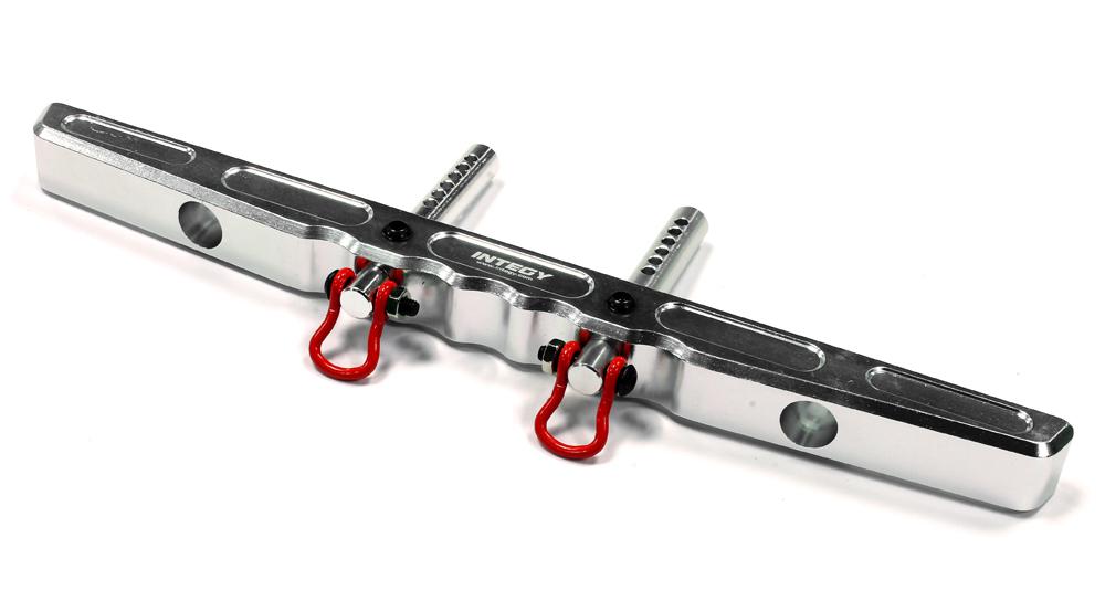 C25008SILVER Billet Machined Alloy T2 Rear Bumper for Axial SCX-10, Dingo, Honcho - Image 1