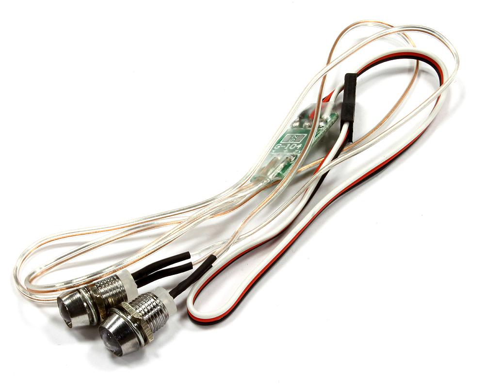 C25033BLUE High Brightness LED Light Set+Housing (2) w/ 7 Mode Flash Control for 4V-7VDC - Image 1