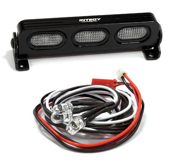 C25136BLACK Realistic T2 Adjustable Spot Light Bar (3) w/ LED for 1/10 & 1/8 Scale - Image 1