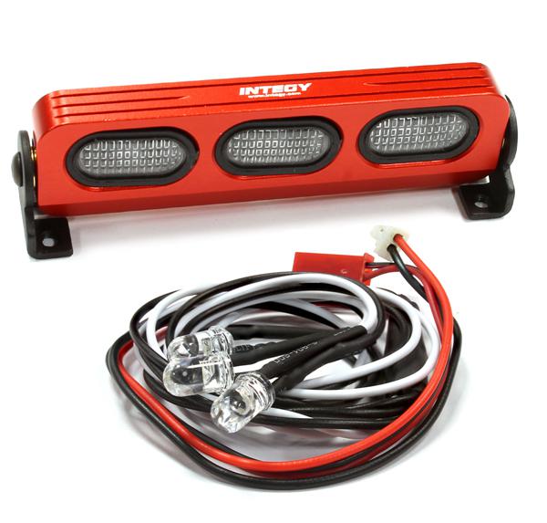 C25136RED Realistic T2 Adjustable Spot Light Bar (3) w/ LED for 1/10 & 1/8 Scale - Image 1