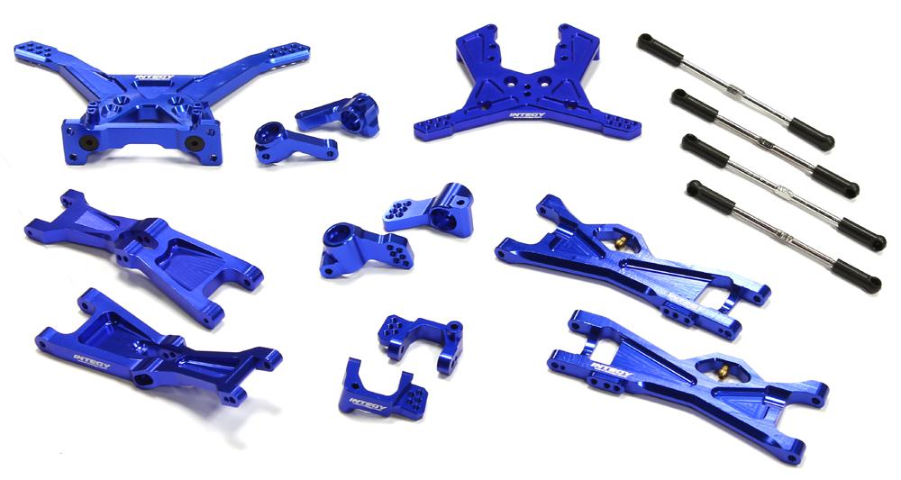 C25144BLUE Billet Machined Complete Suspension Kit for Associated SC10B Off-Road - Image 1