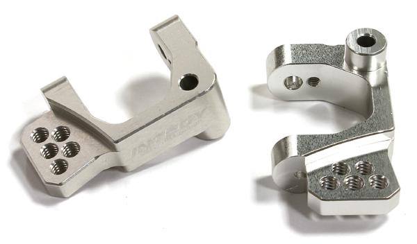 C25147SILVER Billet Machined Caster Blocks for Associated SC10B Off-Road - Image 1