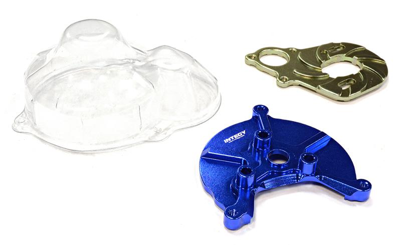 C25162BLUE Machined Heatsink Motor Mount w/ Spur Gear Cover for SCX-10 Dingo, Honcho & Jeep - Image 1