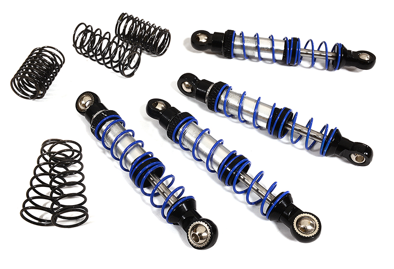 C25205BLACK Billet Shock Set (4) for SCX-10 Dingo, Honcho & Jeep (L=72mm) - Image 1