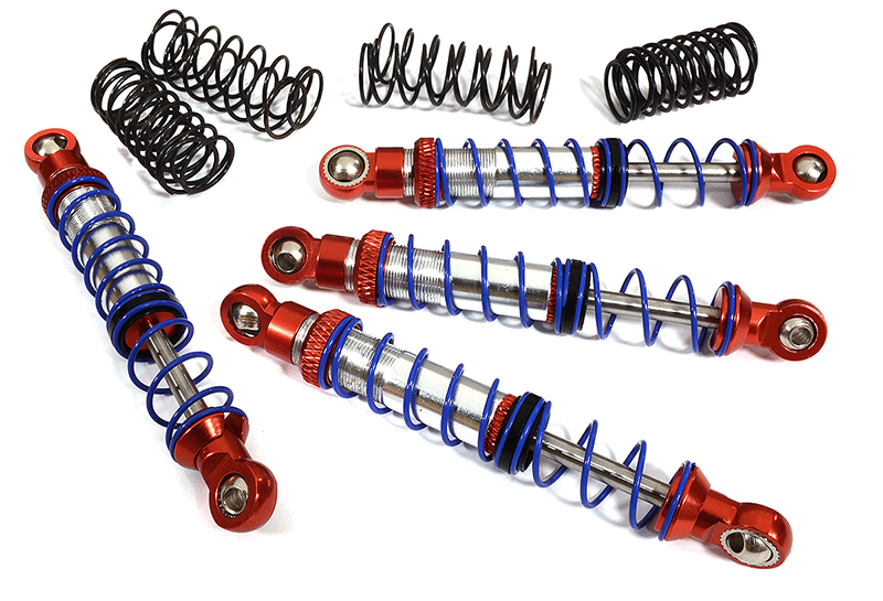 C25206RED Billet Shock Set (4) for SCX-10 Dingo, Honcho & Jeep (L=82mm) - Image 1