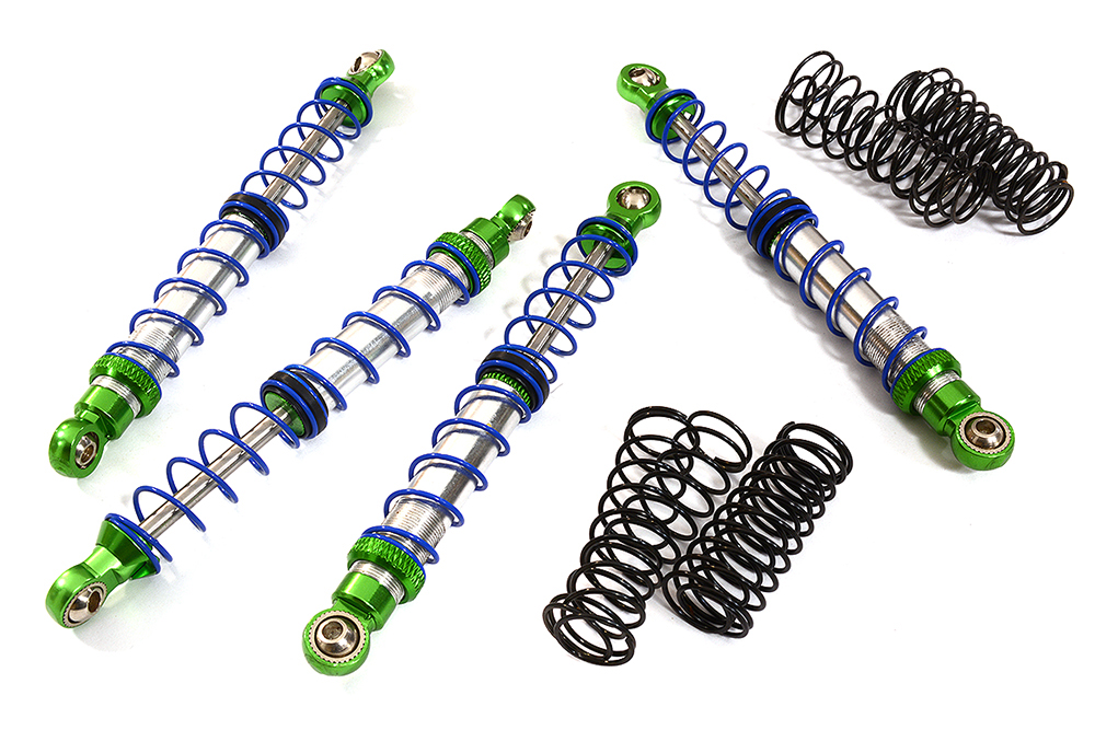 C25207GREEN Billet Shock Set (4) for SCX-10 Dingo, Honcho & Jeep (L=92mm) - Image 1