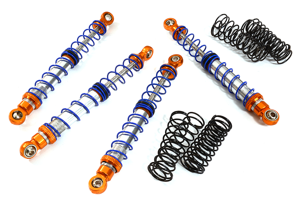C25208ORANGE Billet Shock Set (4) for SCX-10 Dingo, Honcho & Jeep (L=102mm) - Image 1