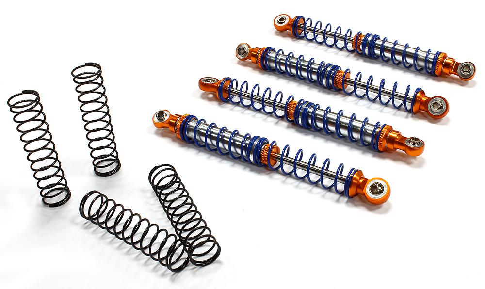 C25209ORANGE Billet Shock Set (4) for SCX-10 Dingo, Honcho & Jeep (L=112mm) - Image 1
