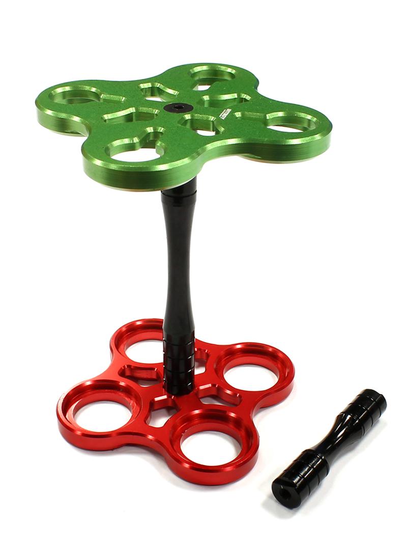 C25231REDGREEN Billet Machined Shock Stand Tool for 1/10 Size Drift & Touring Car - Image 1
