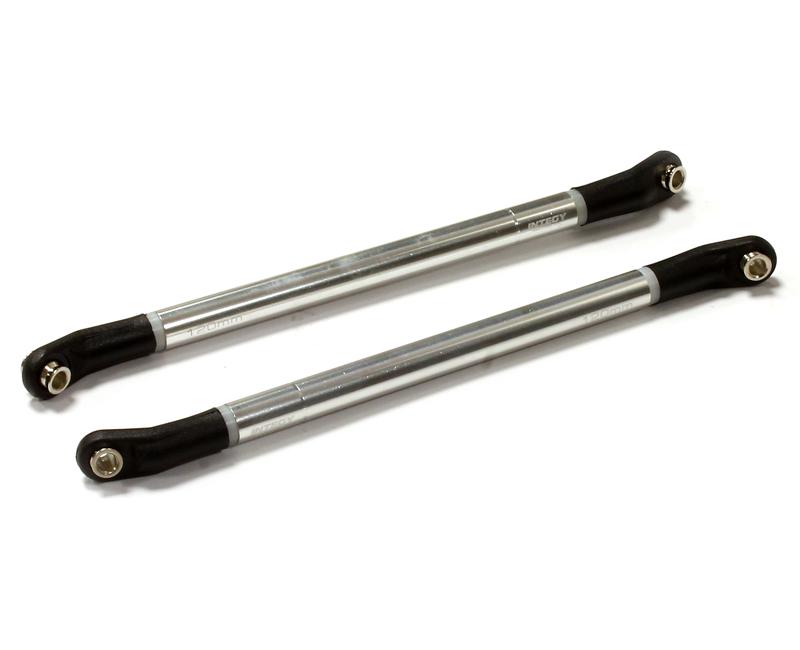 C25253SILVER 120mm-123mm Type Suspension Links w/ Angled Rod Ends for SCX-10 & Other Crawlers - Image 1